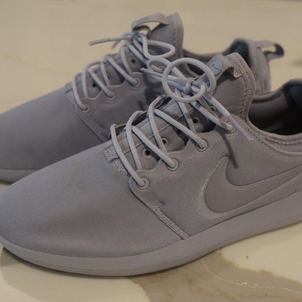 (Men's US 9.5) Nike Roshe Two Wolf Grey Dark Grey Volt [844656-002]